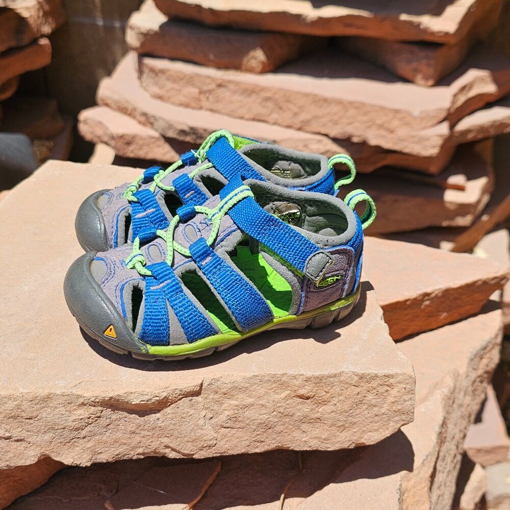 KEEN Unisex-child Seacamp II CNX, True Blue/Jasmine Green Size 6 US Toddler